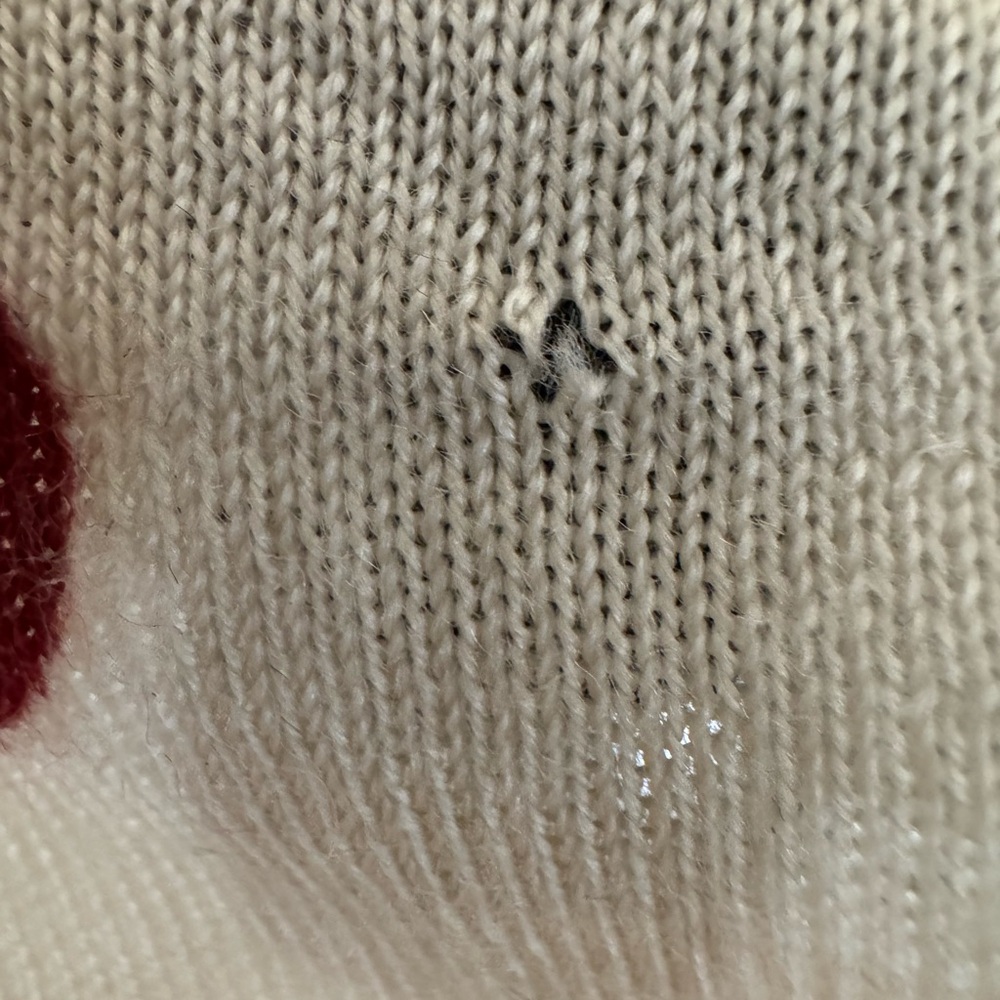 J. Crew Cream Tank Top Vest with Red Sequin Polka Dots 100% Merino Wool Size L - Picture 14 of 14